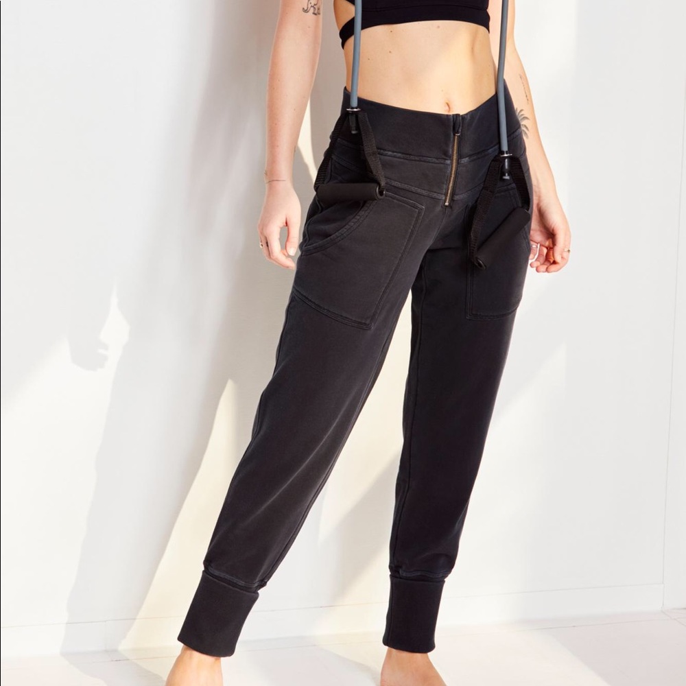 Free People Black Track Pants